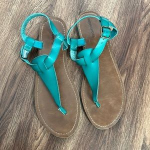 Green/turquoise sandals